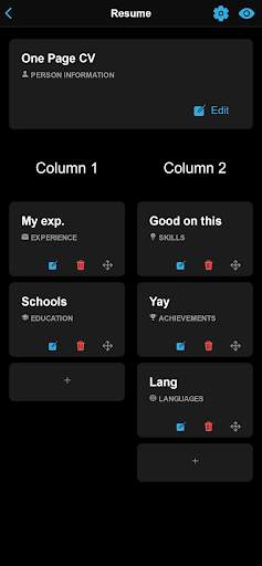 One Page CV: Create Resume PDF скриншот 2