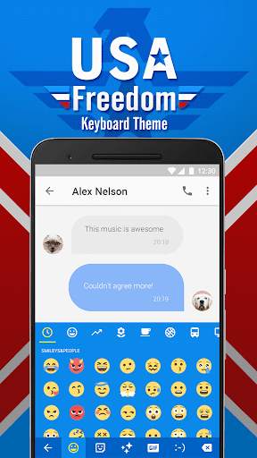 USA Freedom Keyboard Theme & Emoji Keyboard screenshot 1