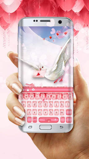 Pink Rose Love Letter Keyboard screenshot 1