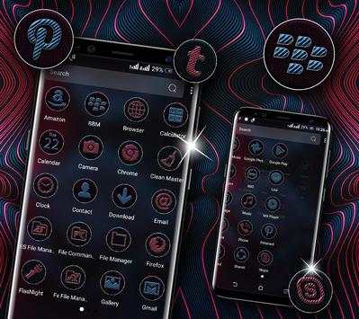 Curved Spiral Pink Blue Launcher Theme screenshot 2