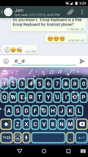 Neon Love Emoji Keyboard Theme screenshot 4