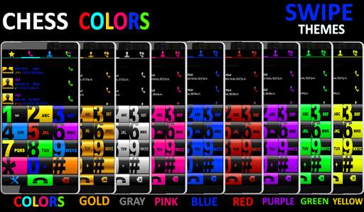 THEME SWIPE DIALER CHESS RED screenshot 2
