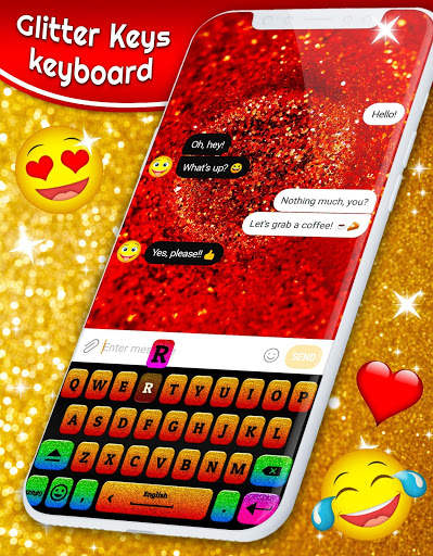 Glitter Keyboard 💎 Neon Color Theme screenshot 3