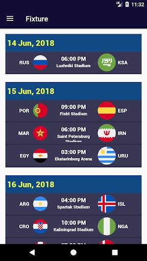 SOCCER 2018 Fixture screenshot 4
