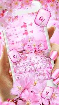 Pink Sakura Flower Keyboard Theme screenshot 1