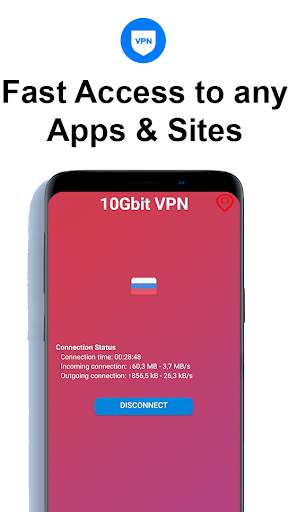 10Gbit VPN - Free & Unlimited VPN screenshot 1