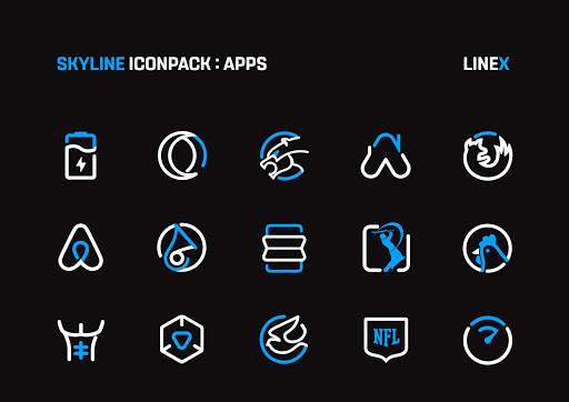 SkyLine Icon Pack : LineX Blue Edition screenshot 2