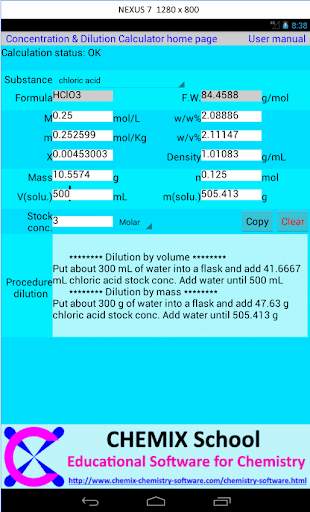 Concentration Calculator Lite screenshot 3