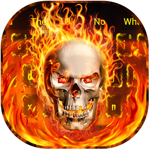 Fire Skull Flaming Keyboard Theme icon