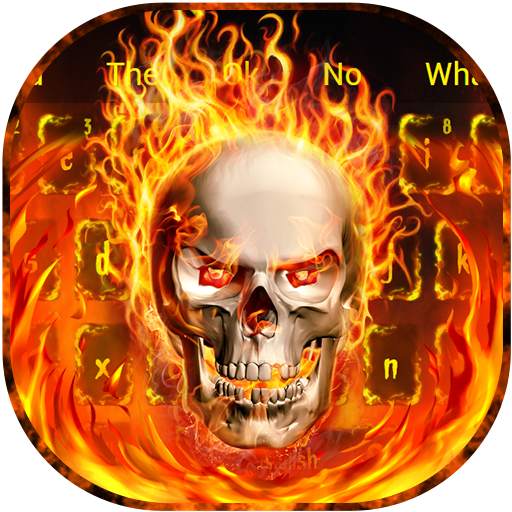 Fire Skull Flaming Keyboard Theme 10001006