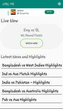 CricMe Live Cricket Streaming Links screenshot 2