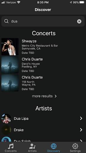 My Spotify Artists screenshot 7
