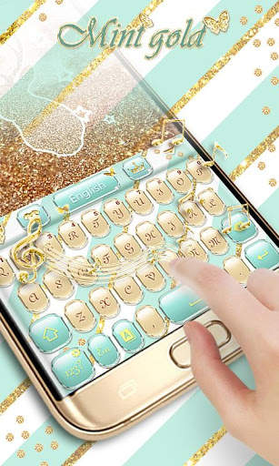 Mint Gold GO Keyboard Theme screenshot 4