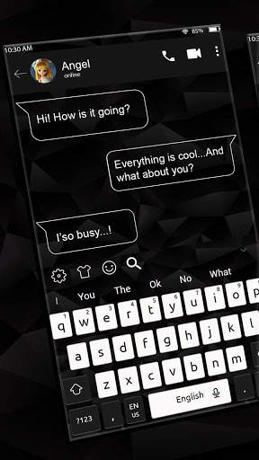 Black White SMS Keyboard Theme screenshot 1