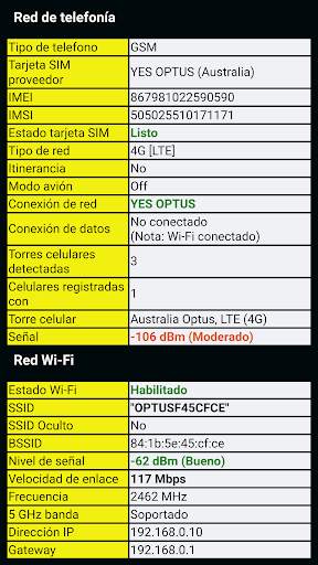Información del telefóno (Phone information) screenshot 4