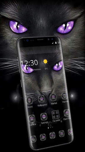 Black Evil Cat Dark Theme screenshot 3