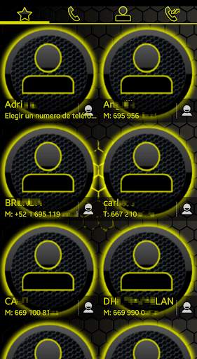 THEME SWIPE DIALER DARK SPACE YELLOW screenshot 4