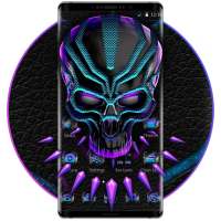 Neon Violet Tech Skull Theme