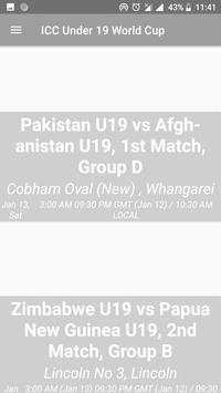 ICC Under 19 Cricket World Cup 2018 आईसीसी अंडर 19 screenshot 2