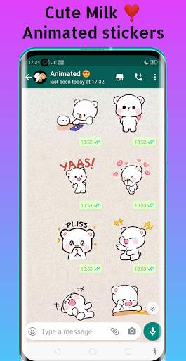 Milk and Mocha Animated Stickers for Whatsapp screenshot 2