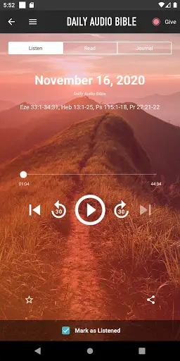 Daily Audio Bible Mobile App screenshot 3