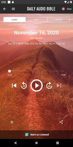 Daily Audio Bible Mobile App screenshot 3