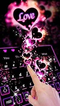 Neon Pink Love Keyboard screenshot 1