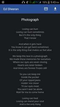 Ed Sheeran Lyrics 3 تصوير الشاشة