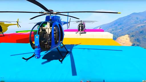 Super Hero Flying Helicopter Stunt Racing Games screenshot 5