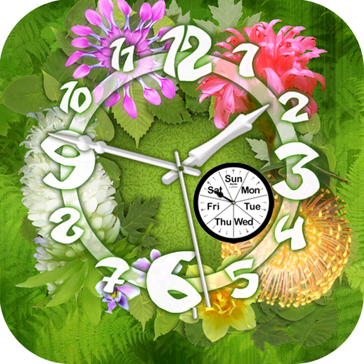 Flowers Analog Clock Live Wallpaper icon
