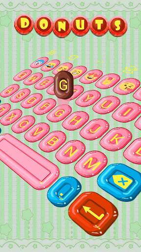 Donuts Sweet Emoji Keyboard Theme screenshot 4