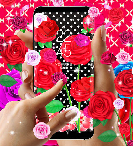 Pink red roses live wallpaper screenshot 3