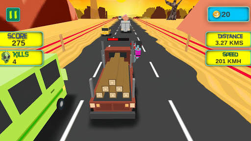 Blocky Zombie Highway screenshot 4