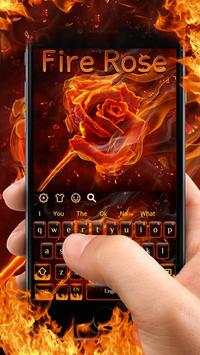 Flaming Fire Rose keyboard Theme screenshot 1