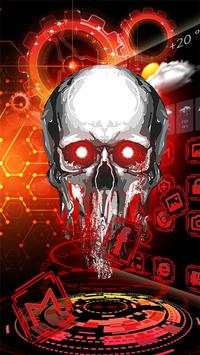 3D Tech Blood Skull Theme screenshot 1
