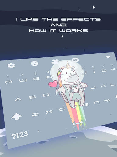 Unicorn Spaceman Keyboard Theme for Girls screenshot 3