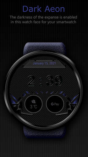 Dark Aeon Cyber Watch Face - Wear OS Smartwatch screenshot 5