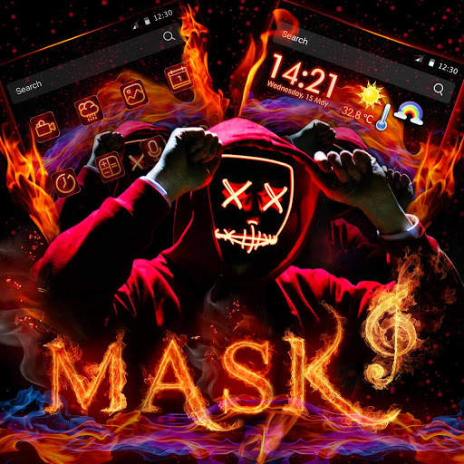 Neon, Fire, Mask Theme & Live Wallpaper screenshot 3