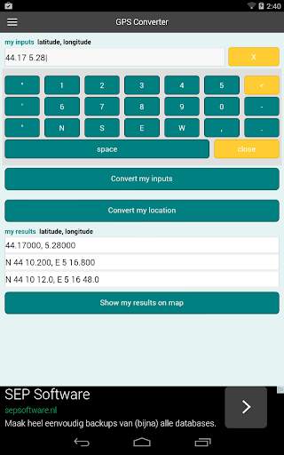 GPS coordinaten converter screenshot 9