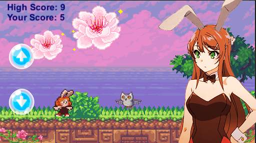 Bunny Girl Jump- Idle Dino Game Offline screenshot 1