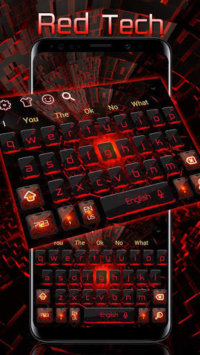 Cool Red Light Technology Keyboard Theme screenshot 1