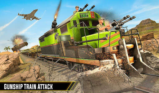 Army Train Gunship Attack: Jeux de conduite de screenshot 7
