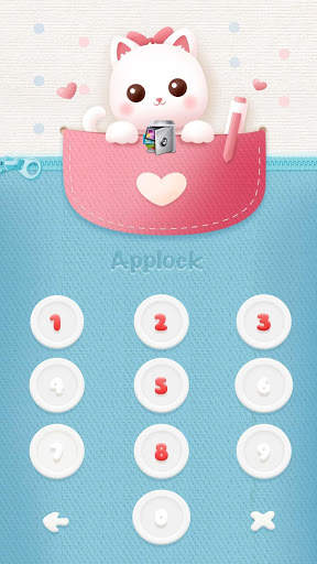 AppLock Live Theme Winking Kitty – Paid Theme screenshot 2