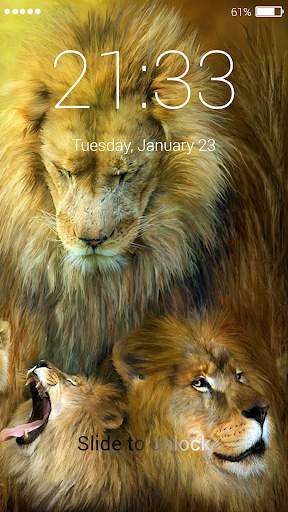 Lion Lock Screen Wallpaper 4 تصوير الشاشة