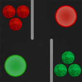Colored balls and holes icon