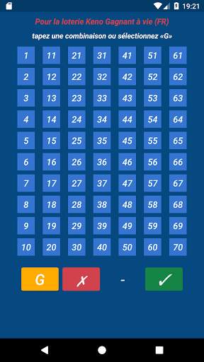 Keno FR combination statistics screenshot 1