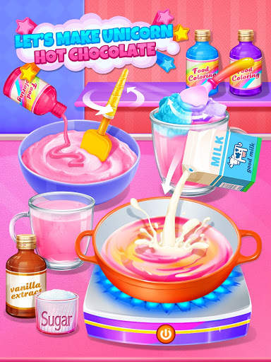 Unicorn Treats - Sweet Hot Chocolate & Toast Maker screenshot 1