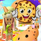 Crazy Cookie roblox swirl Obby. logo