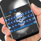 Blue Skull Death keybord theme 10001001