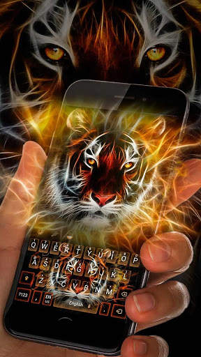 Neon Tiger Keyboard Theme скриншот 1